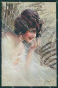 Guerzoni Glamour Fashion Lady Art Deco postcard cartolina KS4558 – fronte