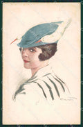 Camerini Cam Glamour Fashion Lady Hat Art Deco postcard cartolina KS4564 – fronte