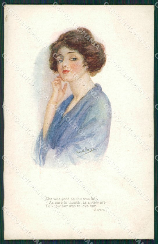 Mostyn Glamour Fashion Lady Art Deco postcard cartolina KS4566 – fronte