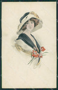 Schilbach Glamour Fashion Lady Hat Art Deco postcard cartolina KS4593 – fronte