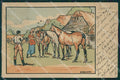 Linton Horse Viennoise MM Vienne CREASES postcard cartolina KS4648 – fronte