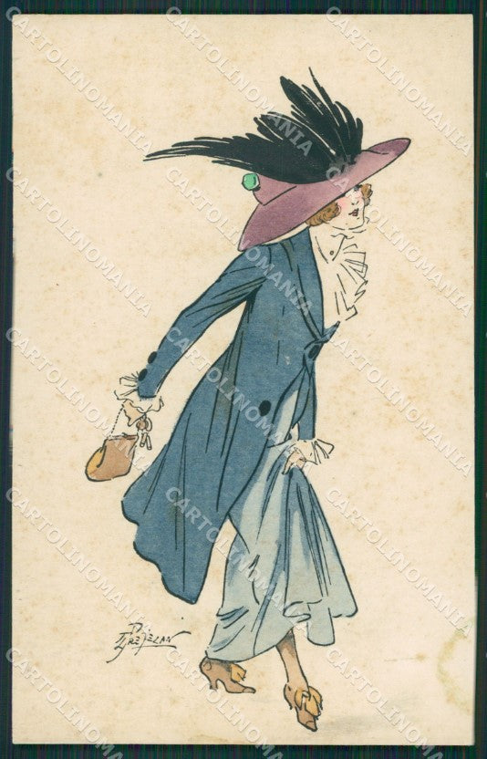 Prejelan Glamour Lady WHITE BACK postcard cartolina KS4661 – fronte