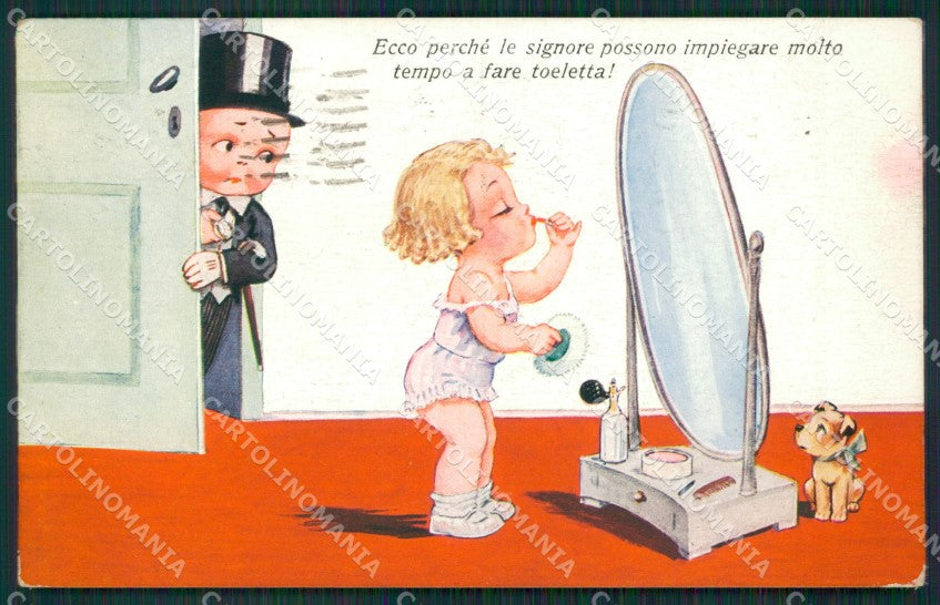 Children Make up postcard cartolina KS4754 – fronte