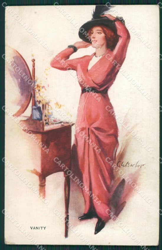 Artist Barber Lady Make up CREASE postcard cartolina KS4762 – fronte
