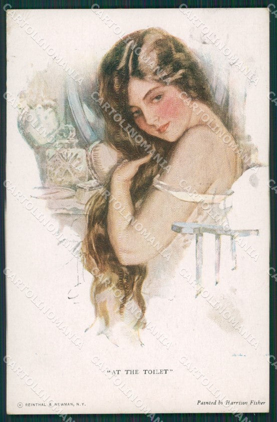 Artist Fisher Lady Make up postcard cartolina KS4767 – fronte
