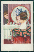 Artist Bertiglia Children Make up postcard cartolina KS4768 – fronte