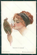 Artist Fisher Lady Make up postcard cartolina KS4770 – fronte