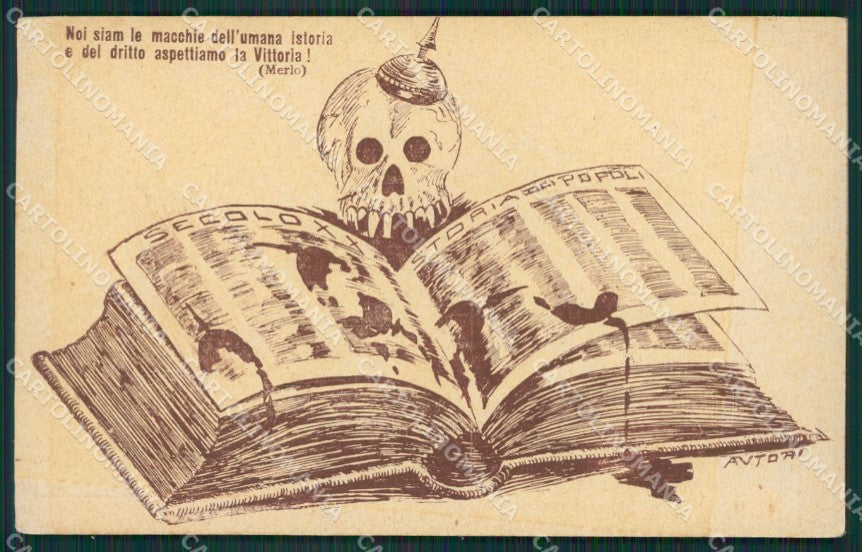 WWI WW1 Autori Propaganda Kaiser Skeleton Palermo Corpo Armata cartolina KS4771 – fronte