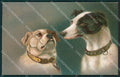 Artist Dog Whippet CORNER CREASE postcard cartolina KS4841 – fronte