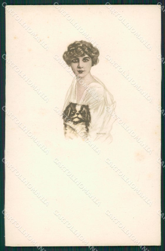 Artist Bianchi Japan Chin serie 2527 postcard cartolina KS4848 – fronte