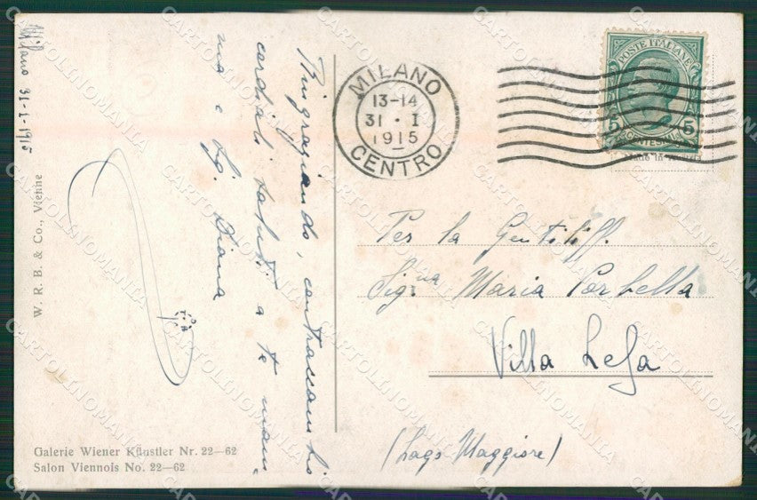 Artist Robert Schiff Lady postcard cartolina KS4898 – retro