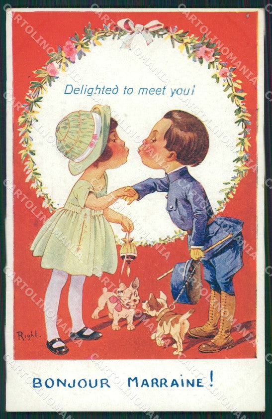 Artist Right Children dog postcard cartolina KS4902 – fronte