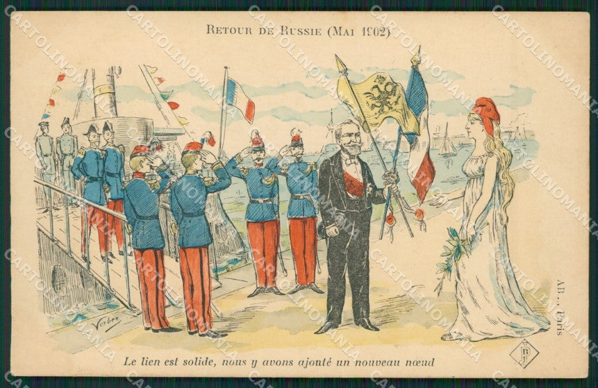 Artist Verber Militari Russia Loubet Political postcard cartolina KS4908 – fronte