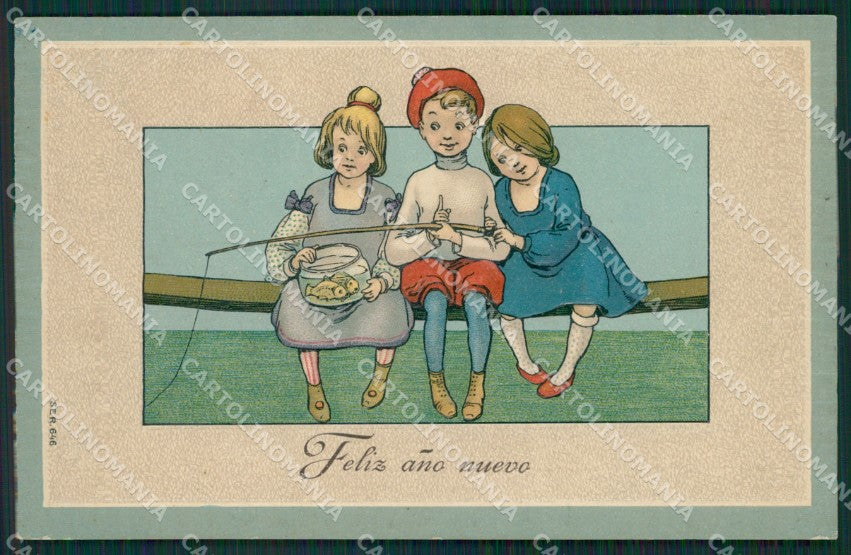 Arist Children Relief Fishing serie 646 postcard cartolina KS4916 – fronte