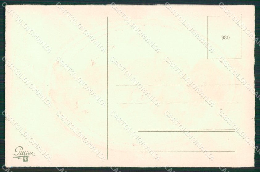 Artist Boy Roses relief Pittius postcard cartolina KS4922 – retro