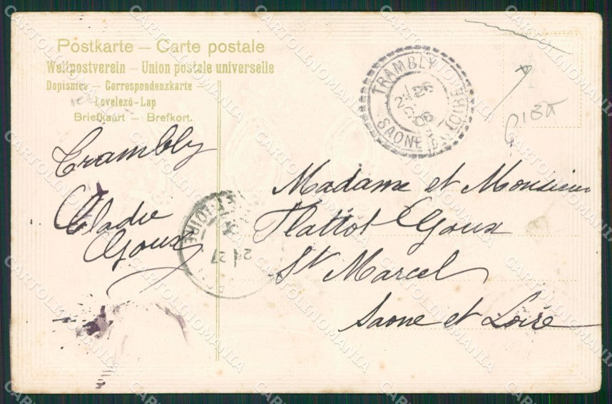 Buon Anno 1907 CREASE postcard cartolina KS4933 – retro