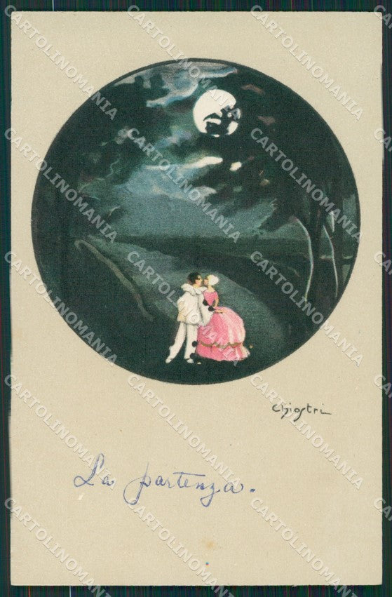 Artist Chiostri Pierrot Paper Moon serie 180 postcard cartolina KS5081 – fronte