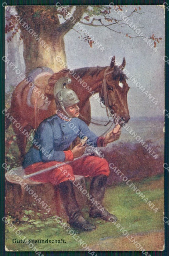 Soldier Horse Militare BKWI postcard cartolina KS5096 – fronte