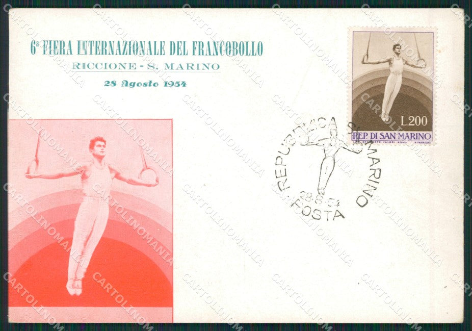 San Marino Maximum Ginnasta Riccione PIEGA FG postcard cartolina KS5119 – fronte