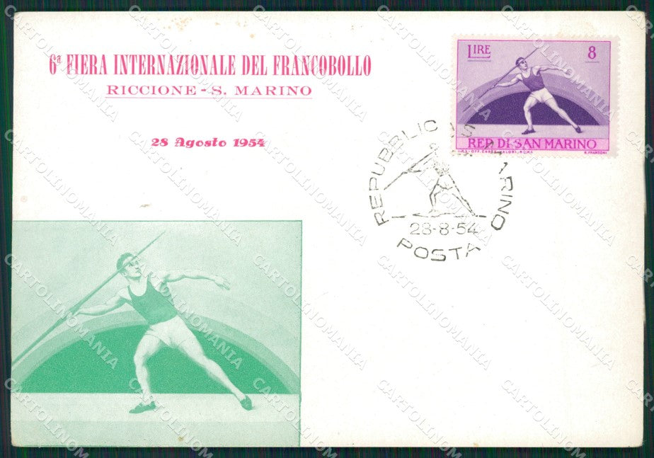 Repubblica San Marino Maximum Sport Giavellotto FG postcard cartolina KS5134 – fronte