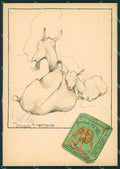 Artist Hagemans Goat Adv Cigarettes RETRO BIANCO FG postcard cartolina KS5167 – fronte