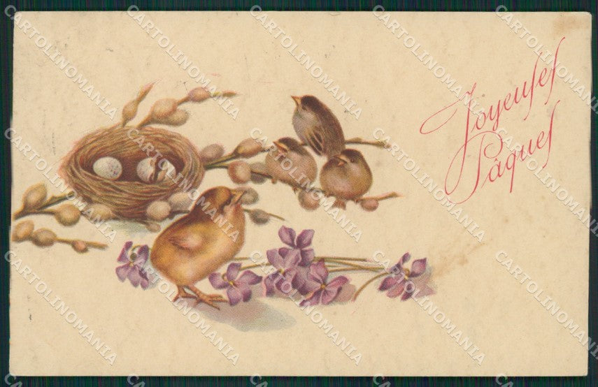 Artist Bird Easter Augurale Degami serie 757 postcard cartolina KS5250 – fronte