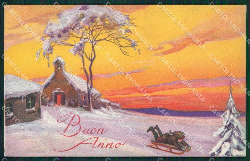 Artist Castelli Child Christmas Augurale Degami 814 postcard cartolina KS5251 – fronte
