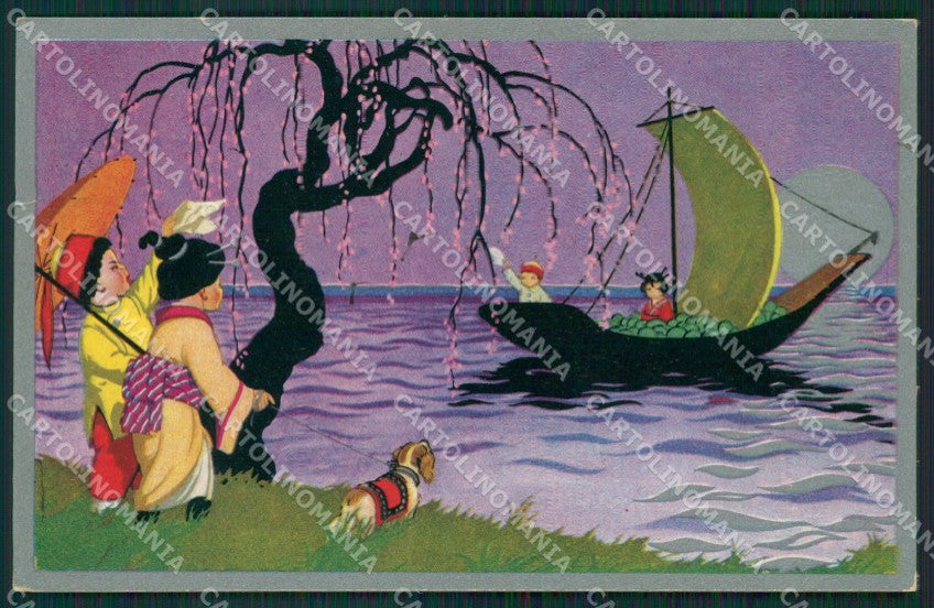 Artist Castelli Children Geisha Augurale Degami 2103 postcard cartolina KS5262 – fronte