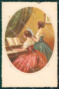 Artist Corbella Lady playing piano Degami 749 TEARED postcard cartolina KS5359 – fronte