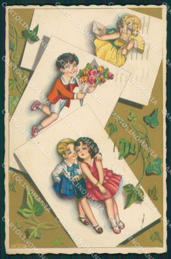 Artist Bonora Children Augurale Degami 108 postcard cartolina KS5394 – fronte