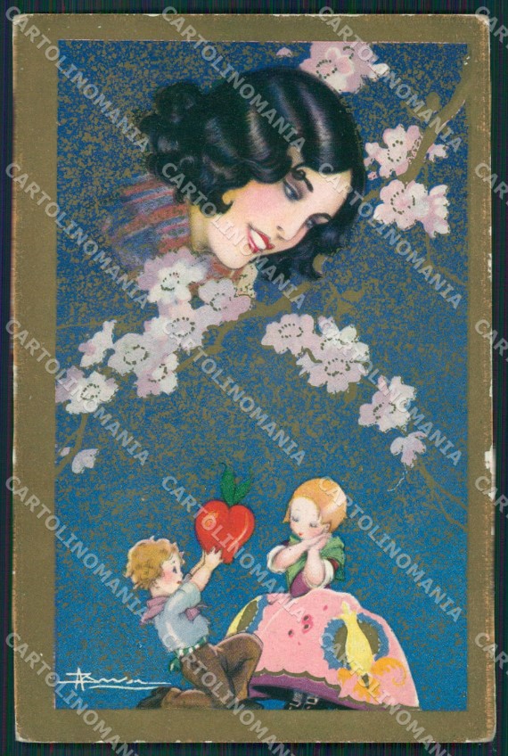 Artist Busi Lady Art Deco Degami 2135 ABRADED postcard cartolina KS5412 – fronte