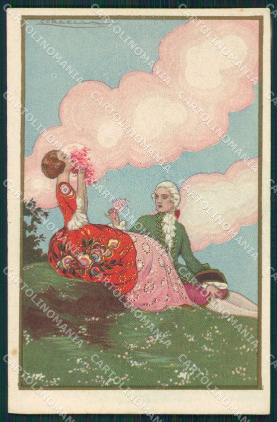 Artist Corbella Lady Art Deco Degami 2158 postcard cartolina KS5499 – fronte