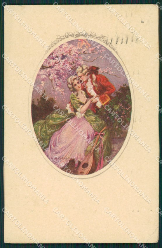 Artist Corbella Lady Man mandolin Augurale Degami 896 CREASE cartolina KS5632 – fronte