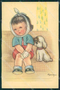 Maria Pia Girl Dog Toothache serie 9011 postcard cartolina KS5722 – fronte