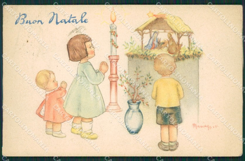 Maria Pia Children Christmas serie 508 CREASES postcard cartolina KS5737 – fronte