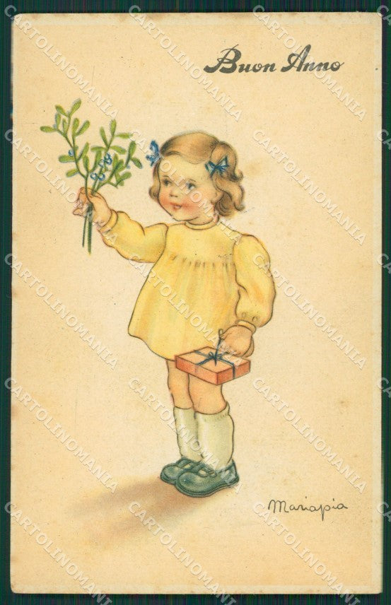 Maria Pia Girl Augurale serie 9097 postcard cartolina KS5758 – fronte