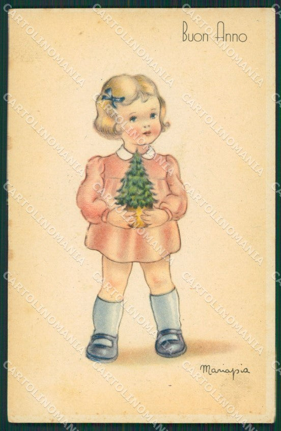 Maria Pia Girl Augurale serie 9007 postcard cartolina KS5759 – fronte