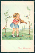 Maria Pia Child Girl Violin serie 18 Augurale postcard cartolina KS5773 – fronte