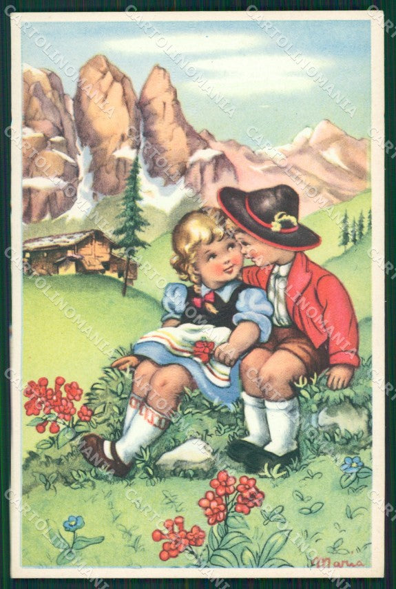 Maria Pia Children Mountain serie 590 postcard cartolina KS5778 – fronte