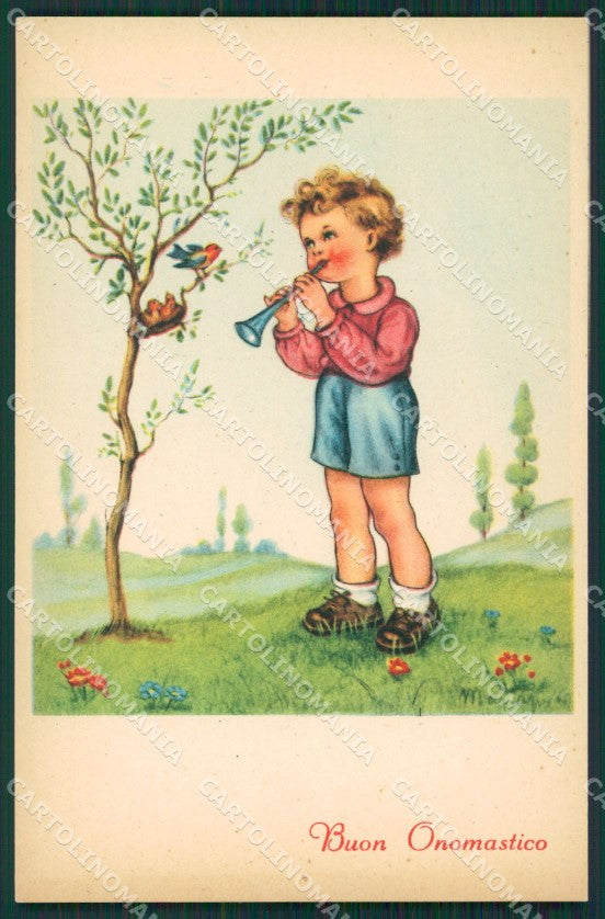 Maria Pia Child Piffero Augurale Birds serie 4postcard cartolina KS5781 – fronte