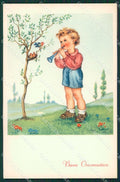 Maria Pia Child Piffero Augurale Birds serie 18 postcard cartolina KS5782 – fronte