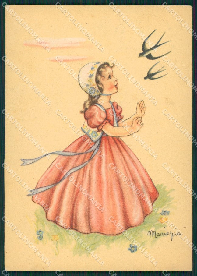 Maria Pia Girl serie 123 CREASE FG postcard cartolina KS5790 – fronte