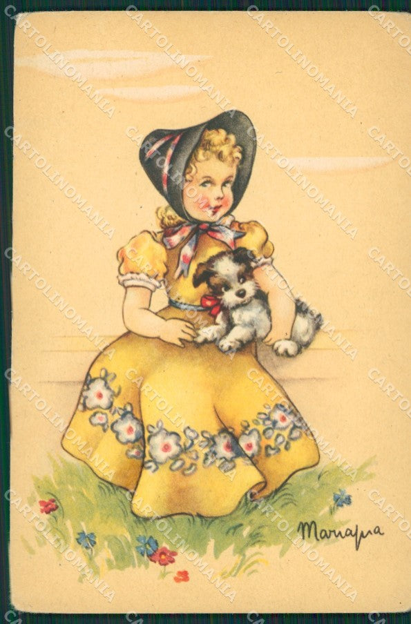 Maria Pia Girl Dog serie 123 FG postcard cartolina KS5798 – fronte