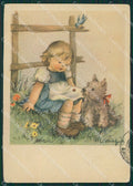 Maria Pia Girl Dog Scottish Terrier serie 20 FG CREASE postcard cartolina KS5803 – fronte