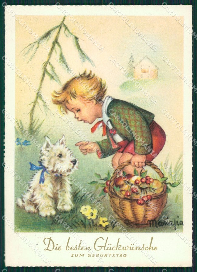 Maria Pia Child Dog Scottish Terrier serie 657 FG postcard cartolina KS5808 – fronte