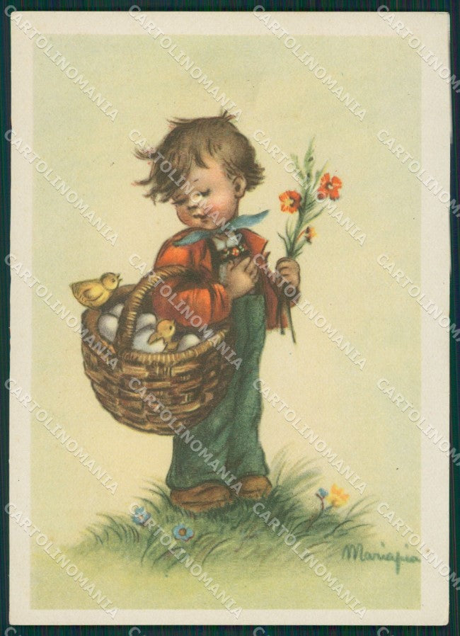 Maria Pia Child Augurale Easter serie 5FG postcard cartolina KS5814 – fronte