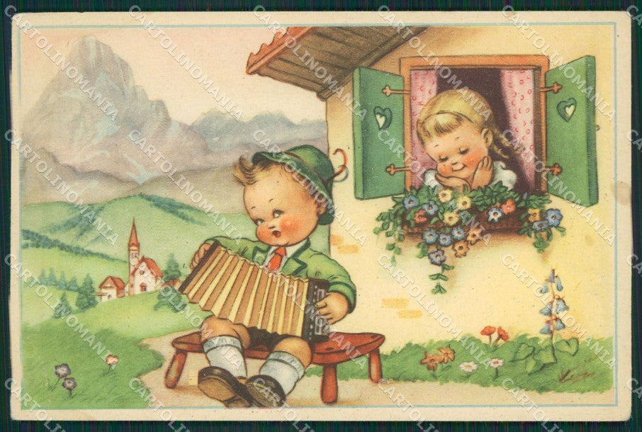 Maria Pia Children Mountain Accordion serie 124 FG CREASE cartolina KS5818 – fronte