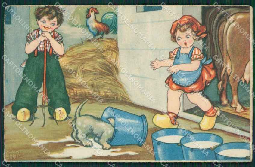 Margret Boriss Children postcard cartolina KS5837 – fronte