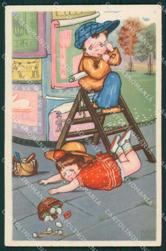 Margret Boriss Children Amag serie 0334 CREASE postcard cartolina KS5843 – fronte