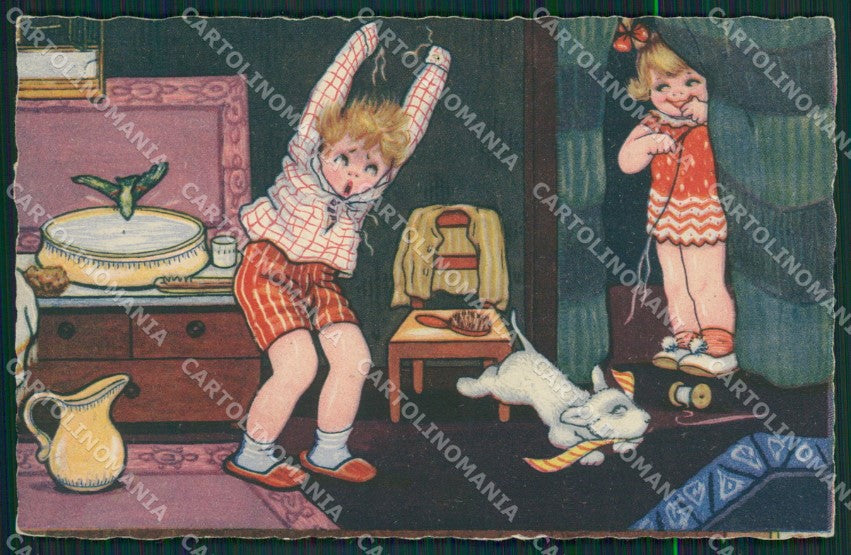 Margret Boriss Children serie 143 PIN HOLE postcard cartolina KS5913 – fronte